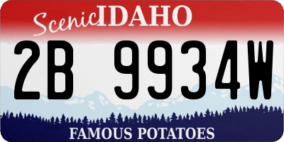 ID license plate 2B9934W