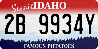 ID license plate 2B9934Y