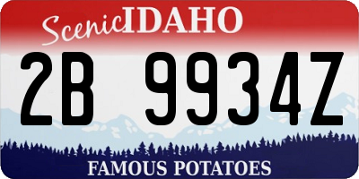 ID license plate 2B9934Z