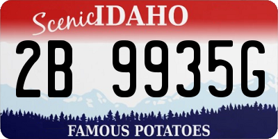ID license plate 2B9935G