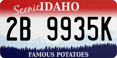 ID license plate 2B9935K