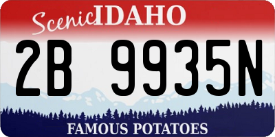 ID license plate 2B9935N