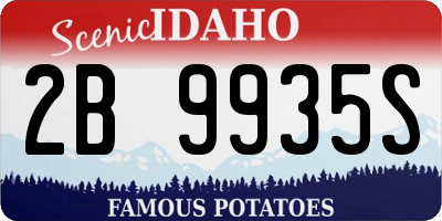 ID license plate 2B9935S