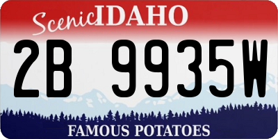 ID license plate 2B9935W
