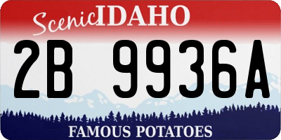 ID license plate 2B9936A