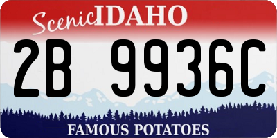 ID license plate 2B9936C