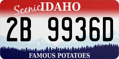 ID license plate 2B9936D