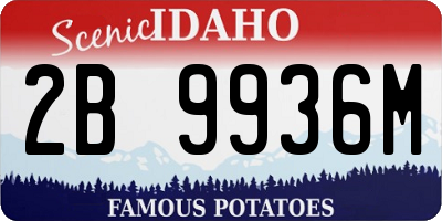 ID license plate 2B9936M