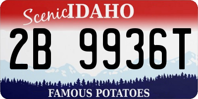 ID license plate 2B9936T