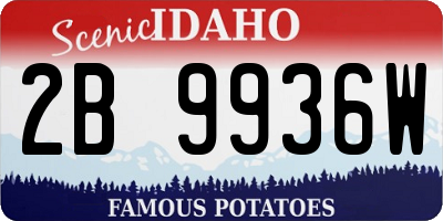 ID license plate 2B9936W