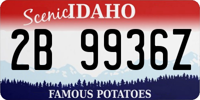 ID license plate 2B9936Z