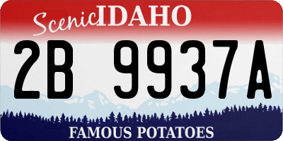 ID license plate 2B9937A