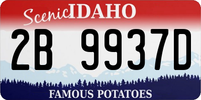 ID license plate 2B9937D