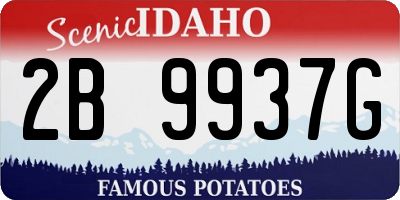 ID license plate 2B9937G