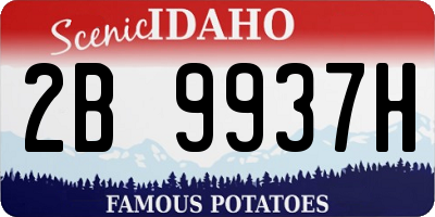 ID license plate 2B9937H
