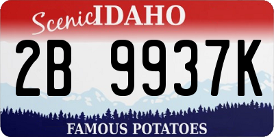 ID license plate 2B9937K