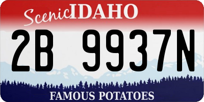 ID license plate 2B9937N