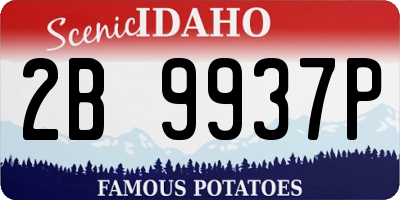 ID license plate 2B9937P