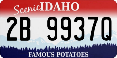 ID license plate 2B9937Q