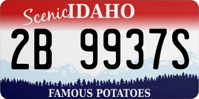 ID license plate 2B9937S