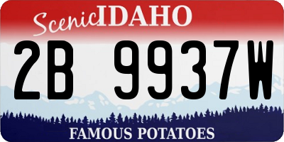 ID license plate 2B9937W