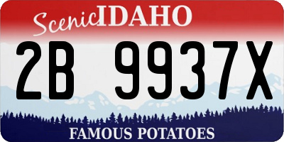 ID license plate 2B9937X