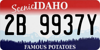 ID license plate 2B9937Y