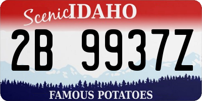 ID license plate 2B9937Z