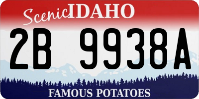 ID license plate 2B9938A