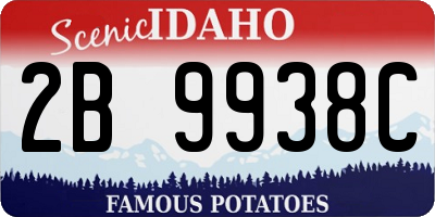 ID license plate 2B9938C