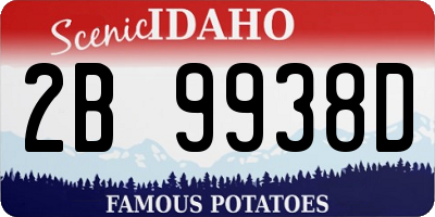 ID license plate 2B9938D