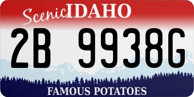 ID license plate 2B9938G