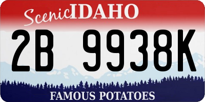 ID license plate 2B9938K