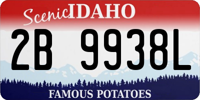 ID license plate 2B9938L