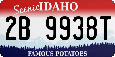 ID license plate 2B9938T