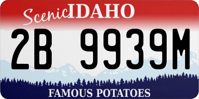 ID license plate 2B9939M