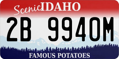 ID license plate 2B9940M