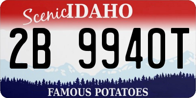 ID license plate 2B9940T
