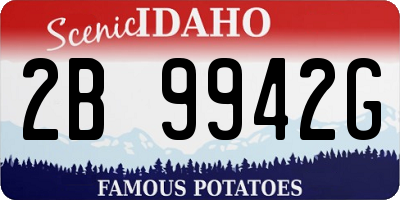 ID license plate 2B9942G