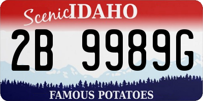 ID license plate 2B9989G
