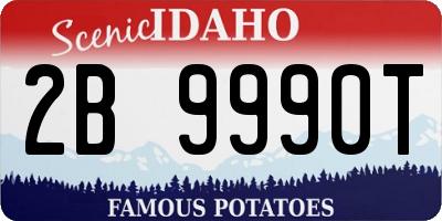 ID license plate 2B9990T