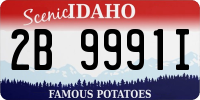 ID license plate 2B9991I