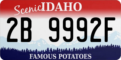 ID license plate 2B9992F