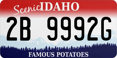 ID license plate 2B9992G