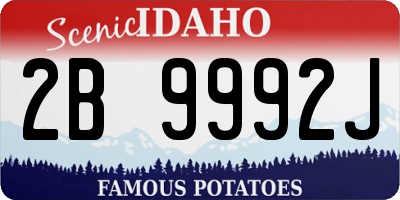 ID license plate 2B9992J