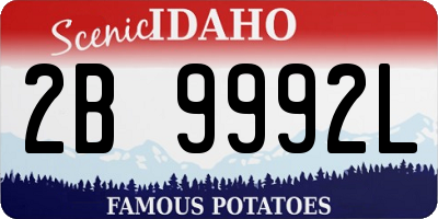 ID license plate 2B9992L