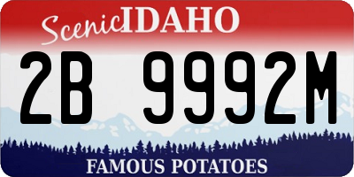ID license plate 2B9992M