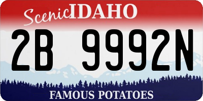 ID license plate 2B9992N