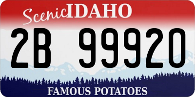 ID license plate 2B9992O