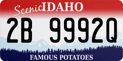 ID license plate 2B9992Q